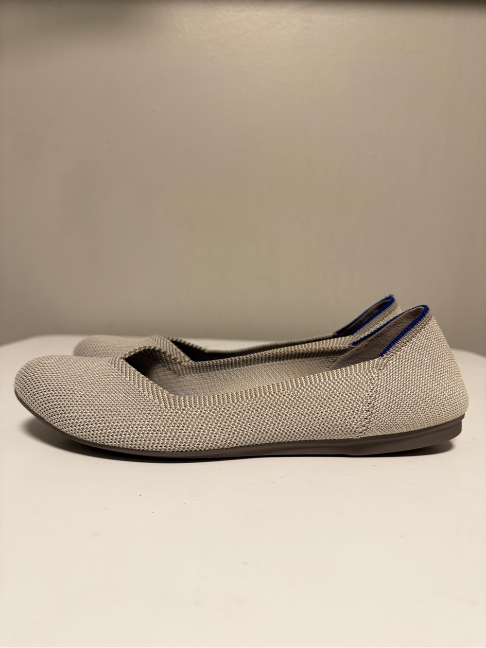 ROTHY'S THE FLAT ROUND TOE CREAM BALLET FLATS SHOES WOMEN'S US 7